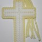 Cross Bookmarker  Yellow and White with Yellow Tassle  and poem Rainbow's End (Sold at $15 a dozen)
