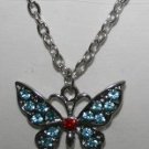 Butterfly Necklace with aquarmarine stones