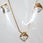 Aquamarine Rhinestone Necklace and Matching Ear Ring Set
