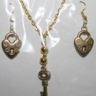 Lock N Key Set (Necklace and Ear Rings)