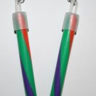 Glow n the Dark Red Green and Blue SWIRL Ear Rings