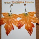 Glow n the Dark Fall Leaf Ear Rings (Orange and Red)