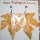 Glow in the Dark Fall Leaf Ear Rings (Yellow with Green Tip)