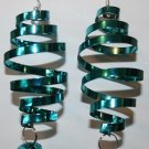 Christmas Curly Q Ear Rings (Blue) with Bell