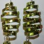 Christmas Curly Q Ear Rings (Green) with Bell