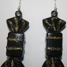 Halloween Candy Ear Rings Black and Gold