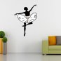 3D Modern Acrylic Ballet Dancer Mirror Wall Clock Bedroom Home Decor Living Room