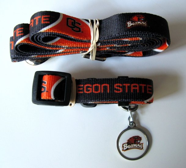 Oregon State University Beavers Pet Dog Set Leash Collar Id Tag Medium