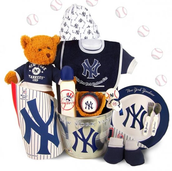 New York Yankees Baby Spring Training Starter Kit Gift Set Basket