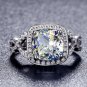 Vintage Style 3 ct Diamond Engagment Ring Platinum Plated Cushion Cut VVS1