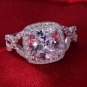 Vintage Style 3 ct Diamond Engagment Ring Platinum Plated Cushion Cut VVS1
