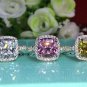 Luxury 3 Ct Cushion Cut Man Made Diamond Ring Engagement Ring