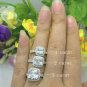 Luxury 3 Ct Cushion Cut Man Made Diamond Ring Engagement Rings Set