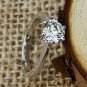 Simple Luxury 1.0 Ct Solitaire Engagement Ring Man Made Diamond Ring Sterling Silver