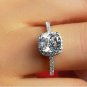 Luxury 1.0 Ct Solitaire Cushion Cut Engagement Ring Man Made Diamond Ring Sterling Silver