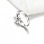 Romantic Round 1 Ct Solitaire Ring Platinum Plated Diamond Ring Man Made