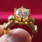 Luxury Diamond Ring Engagement Rings 18K Yellow Gold GP 3 Ct 925