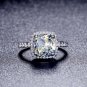 Luxury 3 Ct Cushion Cut Man Made Diamond Real 14K White Gold Ring Engagement Rings Set