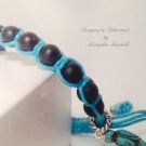 Cord Bijoux Adjustable Black, Silver Plate Turquoise Cotton Cord Macrame Bracelet $39
