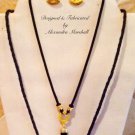 Black Talon Pendant Necklaces on Kumihimo Cords $109