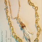 Set of 2 18K Gold Overlay Swarovski Crystal Austrian Chndelier Drop Necklaces $189