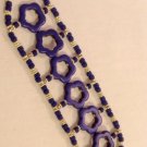 Cobalt Blue and Gold Plate Artisan Crafted Bracelet $59