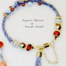 Baby Blue Irish Linen 8 Strand Woven and Beaded Gemstone Bracelet $59