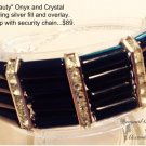 Black Onyx & Clear Crystal Cuff Bracelet $89