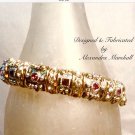 Clear and Amethyst Color Swarovski Crystal Station Bracelet $69
