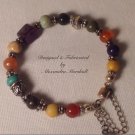 Antique Silver Plate Multi Gemstone Bracelet $39