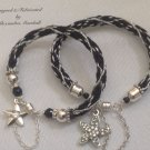 Black & Silver 16 Warp Kumihimo Bracelets 2 piece set $59