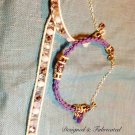 White Leather  and Czech Crystal  Single Wrap Bracelets