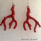 Red Coral Branch Earwires