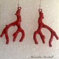 Red Coral Branch Earwires