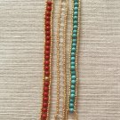 Women's Coral, Crystal, Or Turquoise Gemstone Wrap Style Bracelet