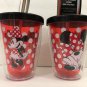 Disney Minnie Mouse Polka Dot Tumbler Cup 14oz Color Changing Straw (Set of 2)