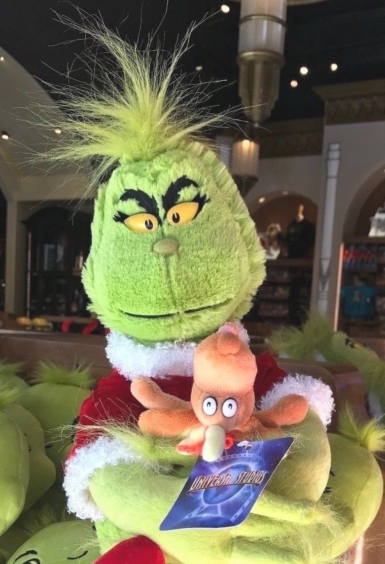 grinch plush gift set with removable santa suit