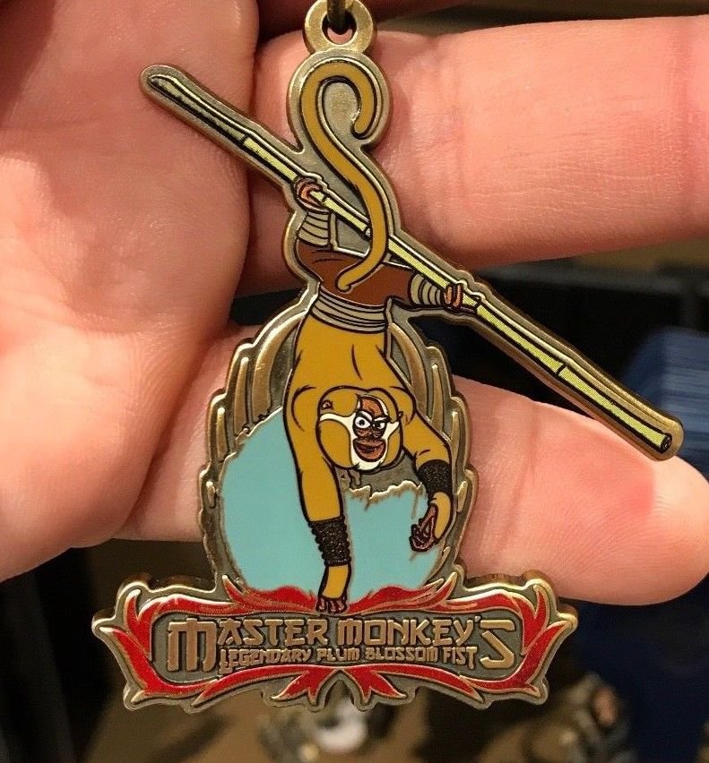 Universal Studios Kung Fu Panda Master Monkey's Metal Keychain New