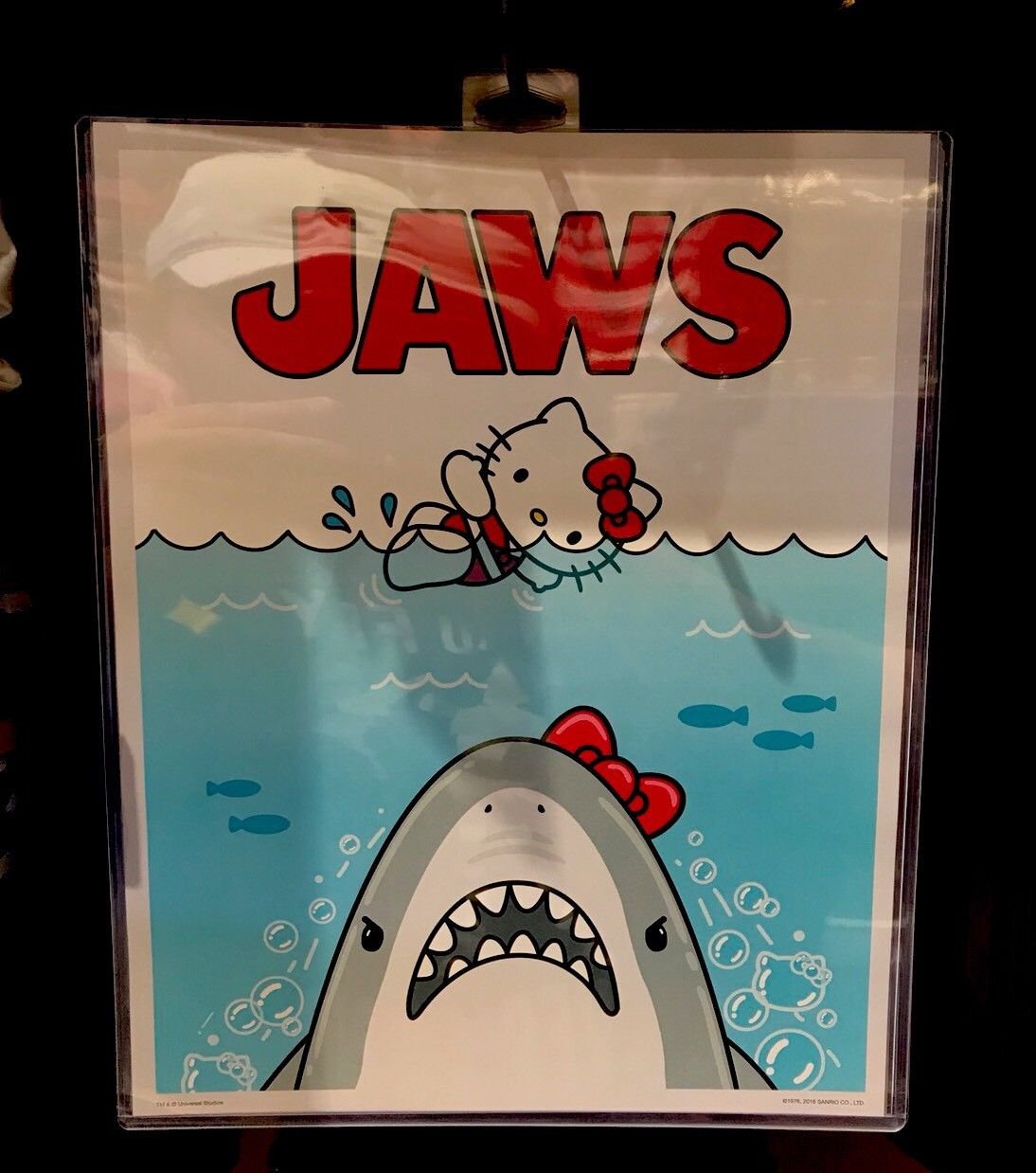 Universal Studios Hello Kitty Jaws Poster Art Print 14” X 11” New