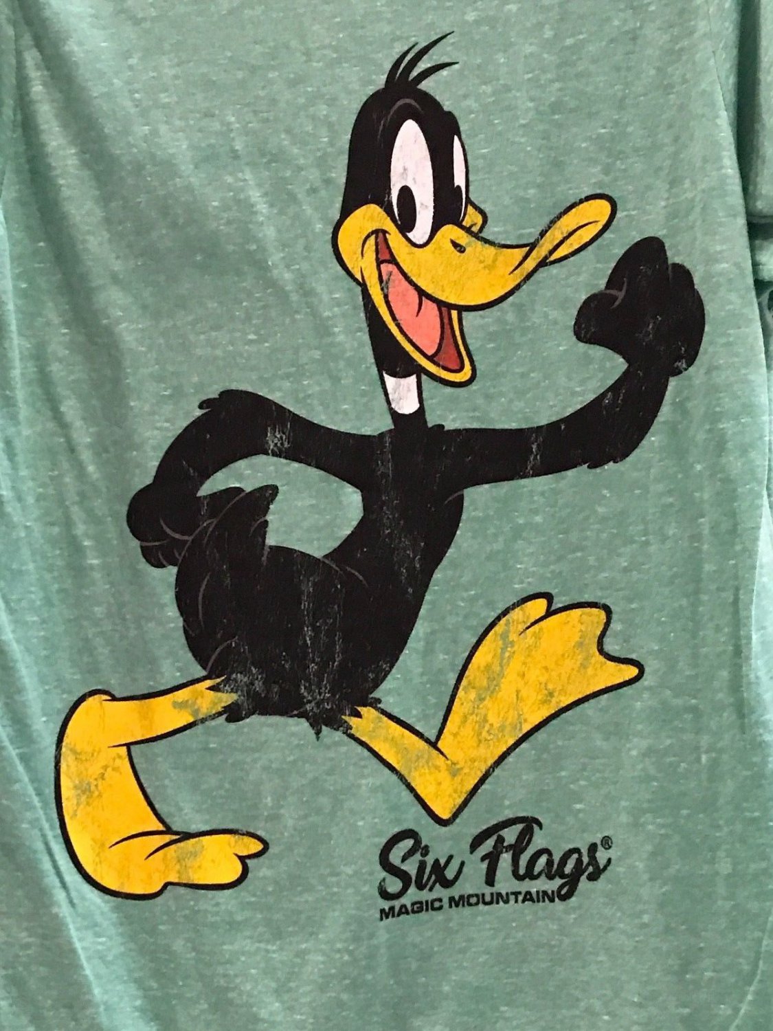 Six Flags Magic Mountain Looney Tunes Daffy Duck Adult Mens T-Shirt ...