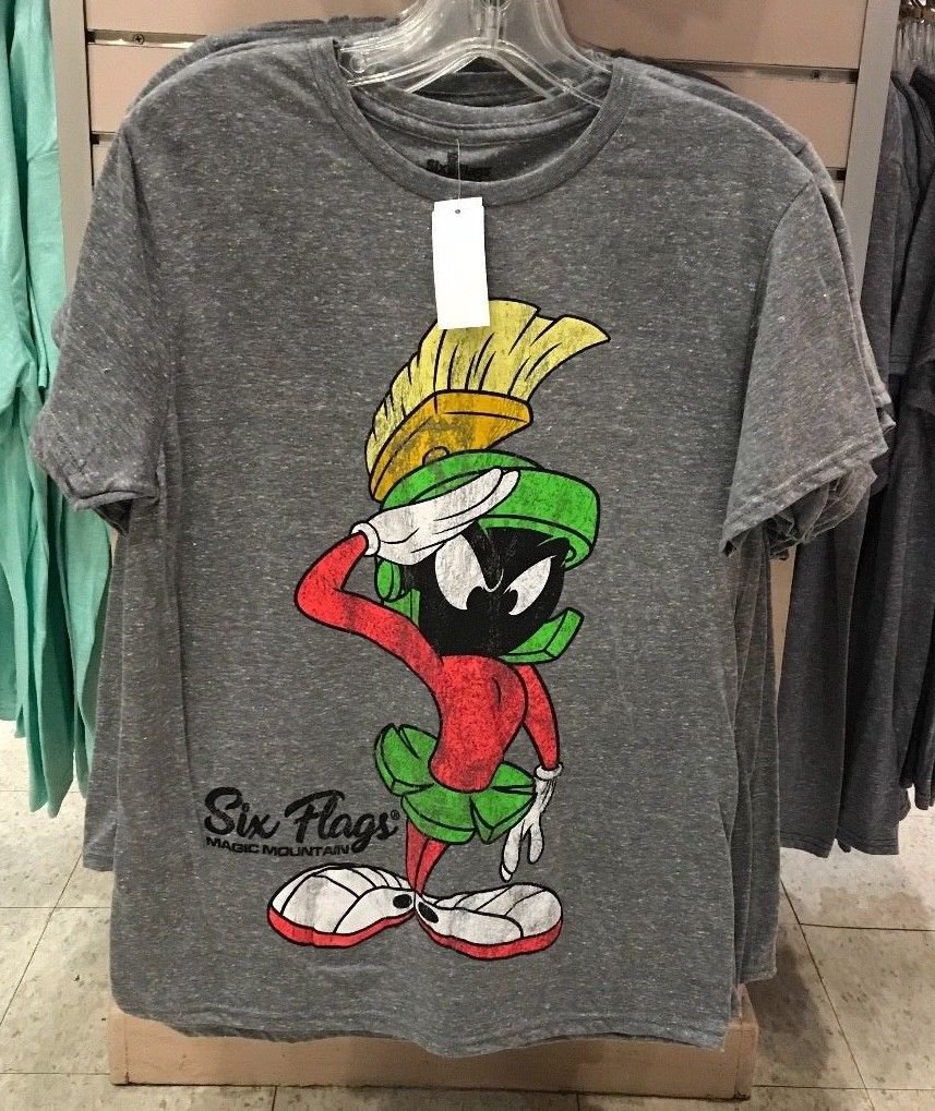 Six Flags Magic Mountain Looney Tunes Marvin The Martian Mens T-Shirt ...