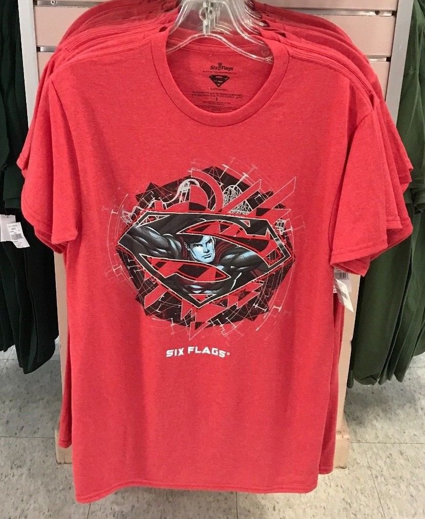 Six Flags Magic Mountain DC Comics Superman Mens Shirt X-Large New**