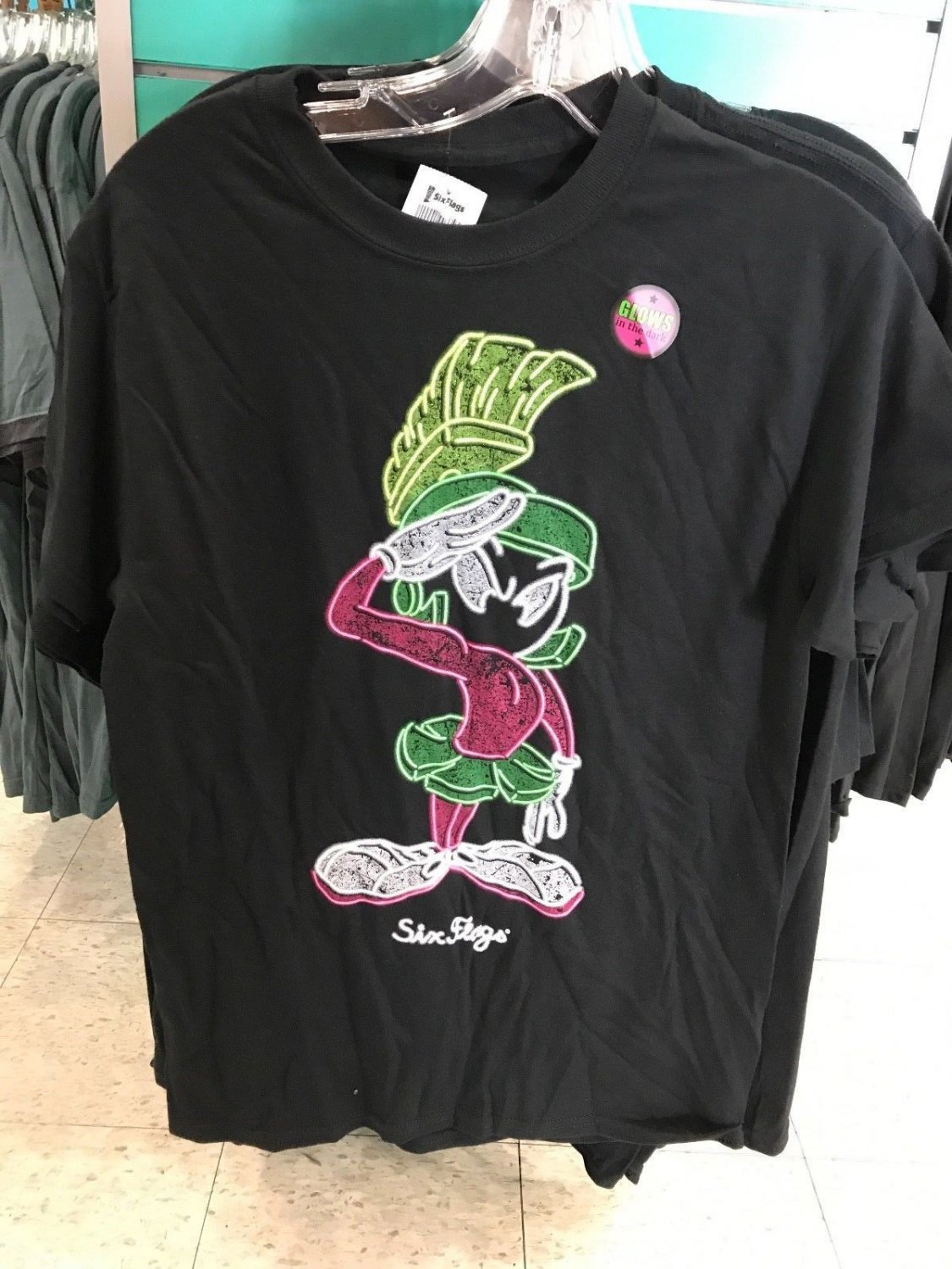 Six Flags Magic Mountain Looney Tunes Marvin The Martian Neon Glow ...