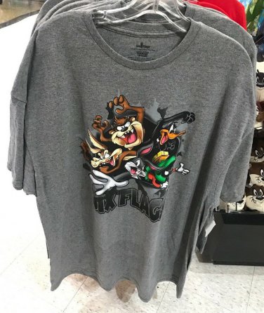 Six Flags Magic Mountain Looney Tunes Burst Gray Shirt XX-Large (New)