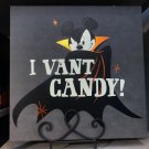 Disney Parks Halloween Sign Mickey Mouse Vampire I Vant Candy Faux Leather New