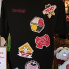 DISNEY PARKS MICKEY MOUSE BODY PARTS PATCHES QUOTES MENS SHIRT SMALL