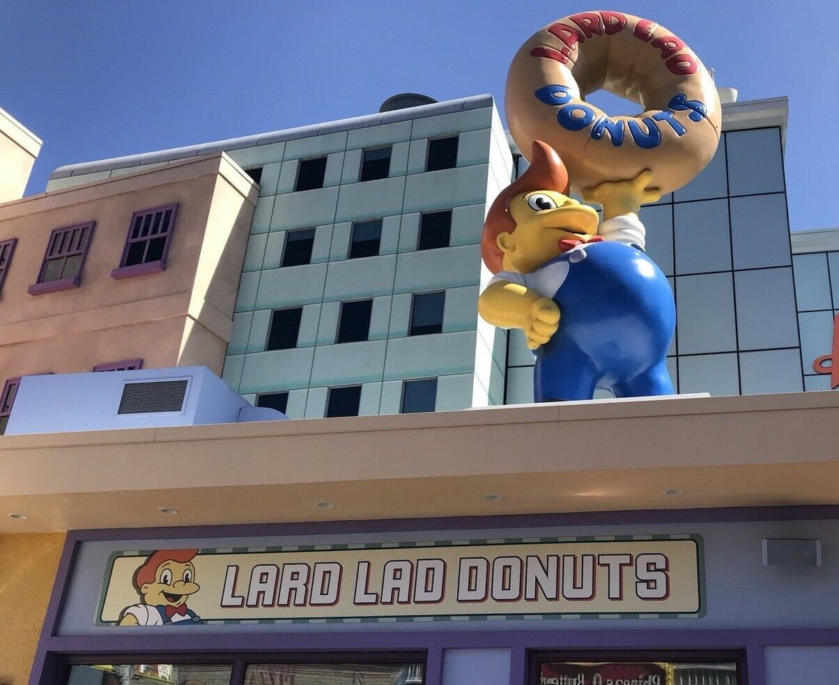 Universal Studios The Simpsons Lard Lad Donuts Large Pink Sprinkles ...