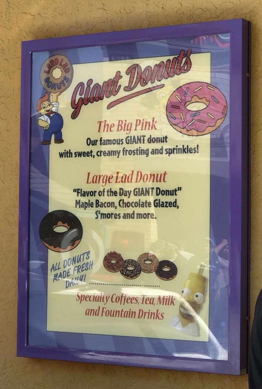 Universal Studios The Simpsons Lard Lad Donuts Large Pink Sprinkles