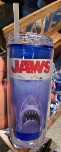Universal Studios Exclusive JAWS Travel Tumbler With Straw New
