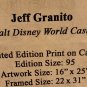 Disney Parks Walt Disney World Magic Kingdom Castle LE Giclee by Jeff Granito